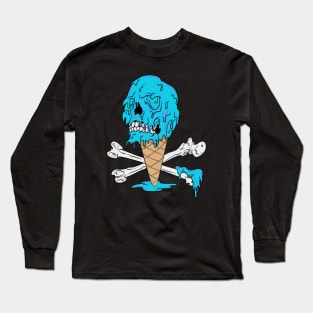 Melting Ice-Cream Screaming Skull Long Sleeve T-Shirt